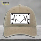 Love Heart Beat Novelty License Plate Hat Tag Unconstructed Cotton / Khaki