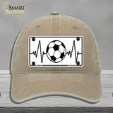 Soccer Heart Beat Novelty License Plate Hat Tag Unconstructed Cotton / Khaki