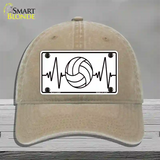 Volleyball Heart Beat Novelty License Plate Hat Tag Unconstructed Cotton / Khaki