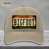 Bigfoot Indiana Novelty License Plate Hat Tag Unconstructed Cotton / Khaki