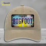 Bigfoot Mississippi Novelty License Plate Hat Tag Unconstructed Cotton / Khaki