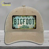 Bigfoot New Hampshire Novelty License Plate Hat Tag Unconstructed Cotton / Khaki