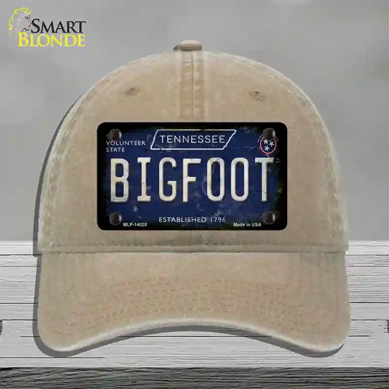 Bigfoot Tennessee Novelty License Plate Hat Tag Unconstructed Cotton / Khaki