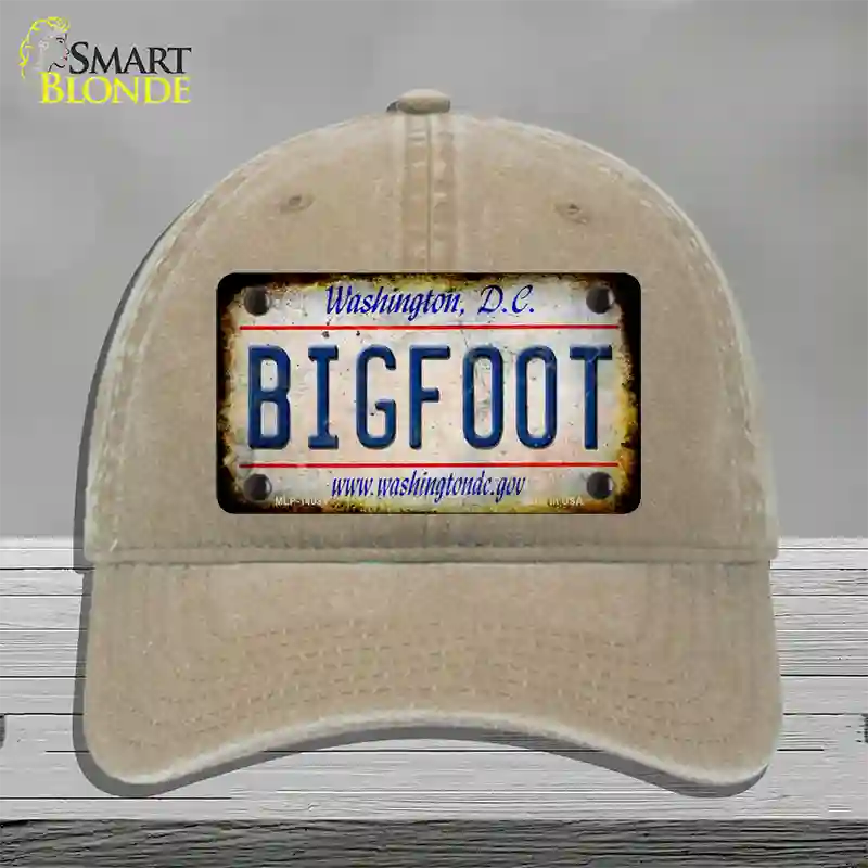 Bigfoot Washington DC Novelty License Plate Hat Tag Unconstructed Cotton / Khaki