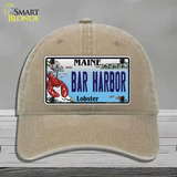 Bar Harbor Maine Lobster Novelty License Plate Hat Unconstructed Cotton / Khaki