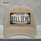 Billieve Excelcior New York Novelty License Plate Hat Unconstructed Cotton / Khaki