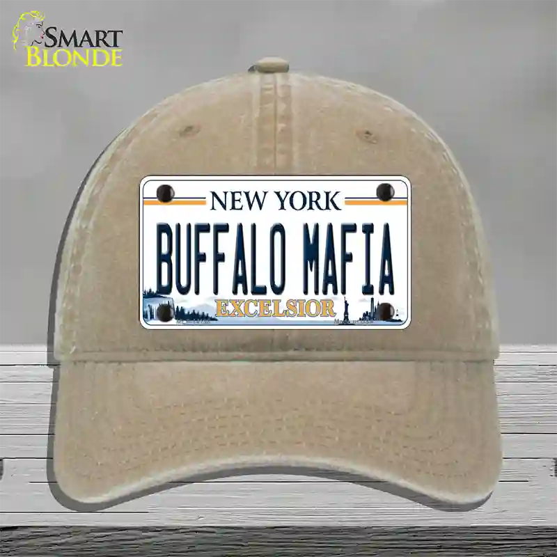 Buffalo Mafia New York Excelsior Novelty License Plate Hat Unconstructed Cotton / Khaki