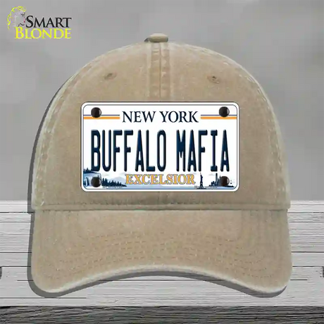 Buffalo Mafia New York Excelsior Novelty License Plate Hat Unconstructed Cotton / Khaki