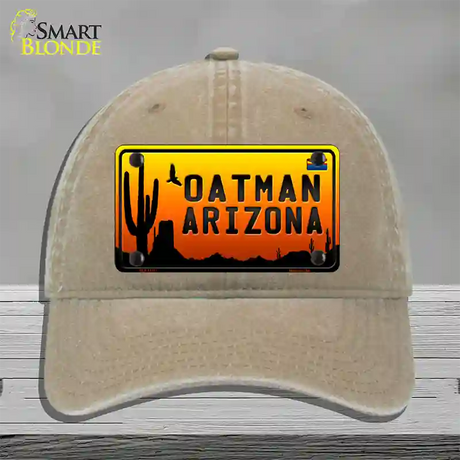 Oatman Flag Arizona Scenic Background Novelty License Plate Hat Unconstructed Cotton / Khaki