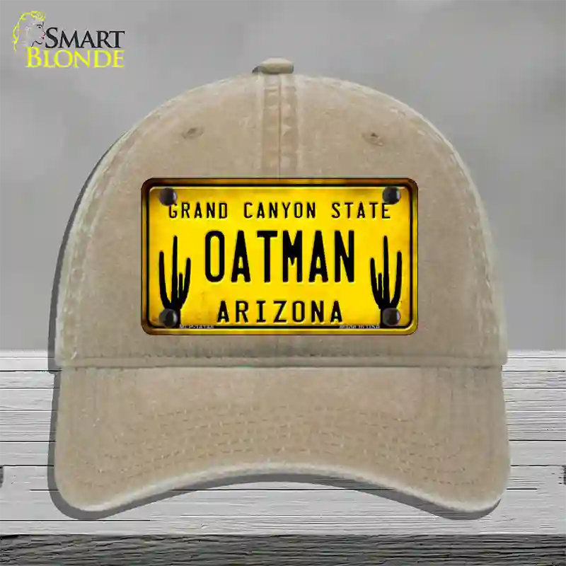 Arizona Oatman Yellow Novelty License Plate Hat Unconstructed Cotton / Khaki