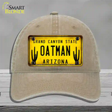 Arizona Oatman Yellow Novelty License Plate Hat Unconstructed Cotton / Khaki