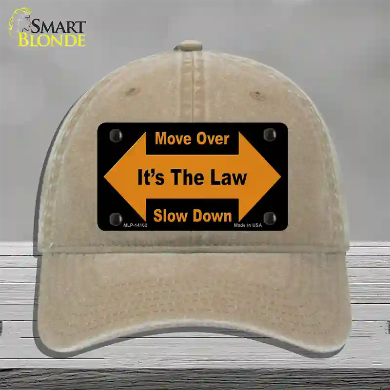 Move Over Its The Law Novelty License Plate Hat Unconstructed Cotton / Khaki