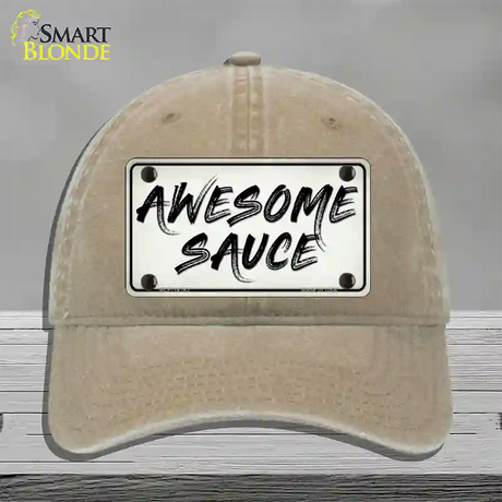 Awesome Sauce Novelty License Plate Hat Unconstructed Cotton / Khaki