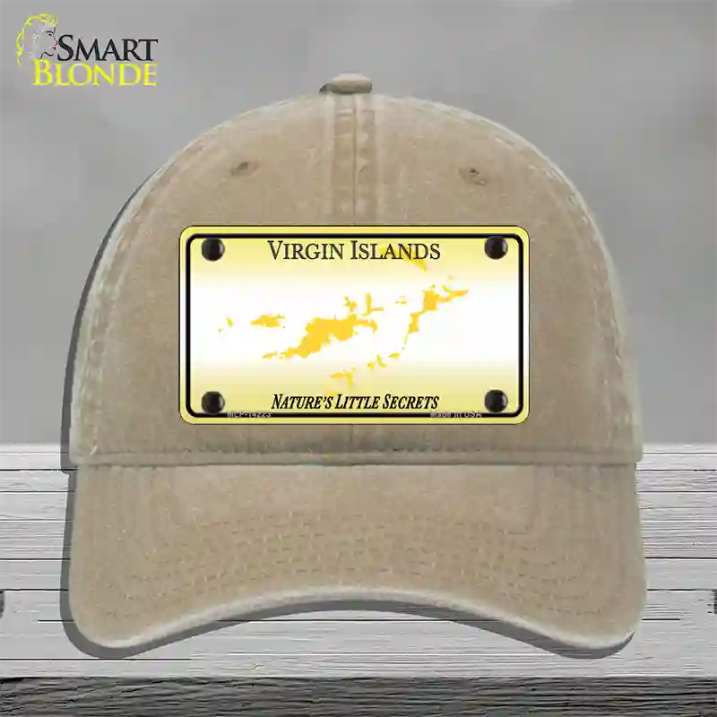 Virgin Islands Blank Novelty License Plate Hat Unconstructed Cotton / Khaki