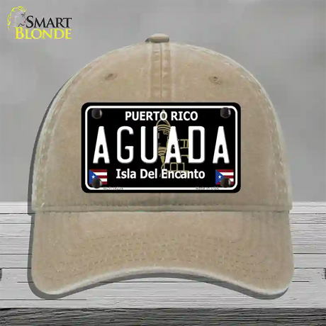 Aguada Puerto Rico Black Novelty License Plate Hat Unconstructed Cotton / Khaki