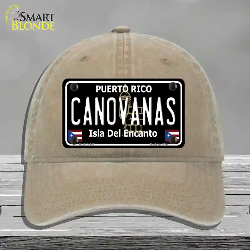 Canovanas Puerto Rico Black Novelty License Plate Hat Unconstructed Cotton / Khaki