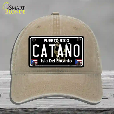 Catano Puerto Rico Black Novelty License Plate Hat Unconstructed Cotton / Khaki