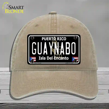 Guaynabo Puerto Rico Black Novelty License Plate Hat Unconstructed Cotton / Khaki