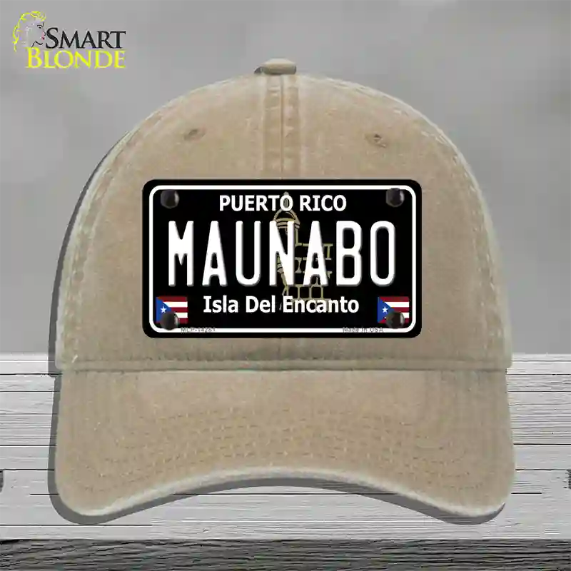 Maunabo Puerto Rico Black Novelty License Plate Hat Unconstructed Cotton / Khaki