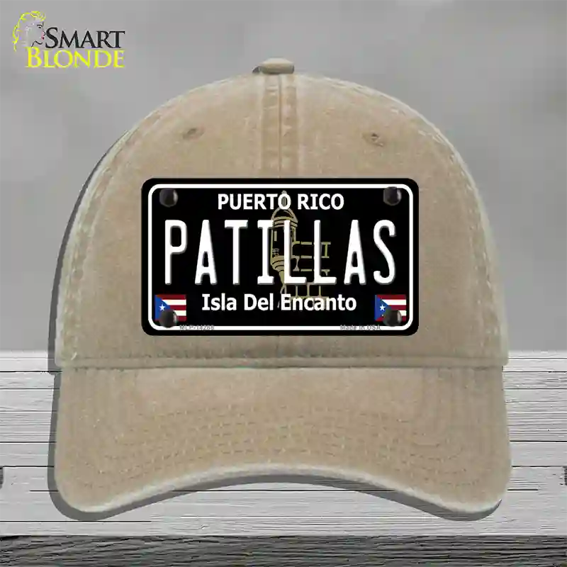 Patillas Puerto Rico Black Novelty License Plate Hat Unconstructed Cotton / Khaki