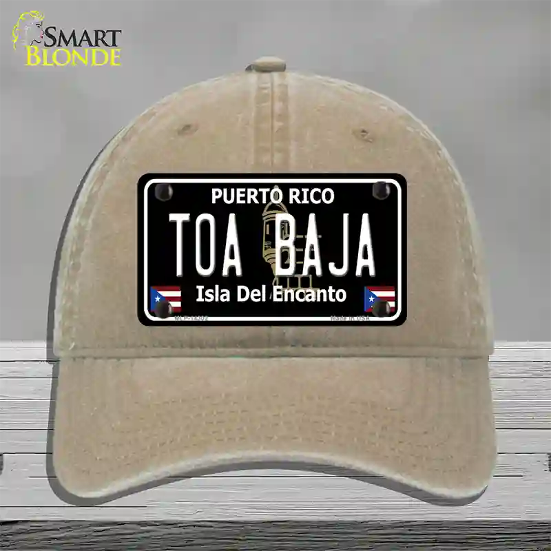 Toa Baja Puerto Rico Black Novelty License Plate Hat Unconstructed Cotton / Khaki