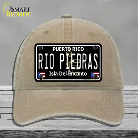 Rio Piedras Puerto Rico Black Novelty License Plate Hat Unconstructed Cotton / Khaki