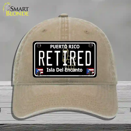 Retired Puerto Rico Black Novelty License Plate Hat Unconstructed Cotton / Khaki