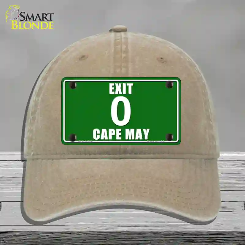 Exit 0 Cape May Novelty License Plate Hat Unconstructed Cotton / Khaki