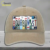 Bourbon St License Plate Art Novelty License Plate Hat Unconstructed Cotton / Khaki