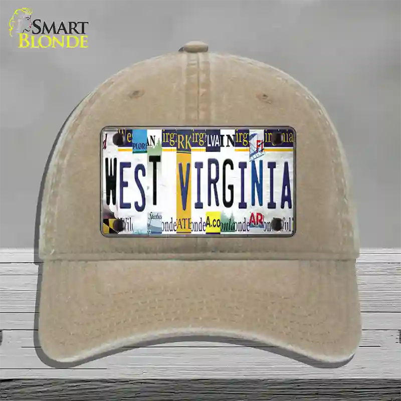 West Virginia License Plate Art Novelty License Plate Hat Unconstructed Cotton / Khaki