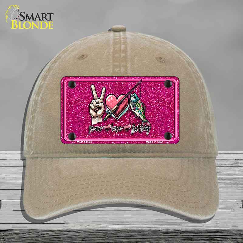 Peace Love Fishing Novelty License Plate Hat HAT-MLP-14464