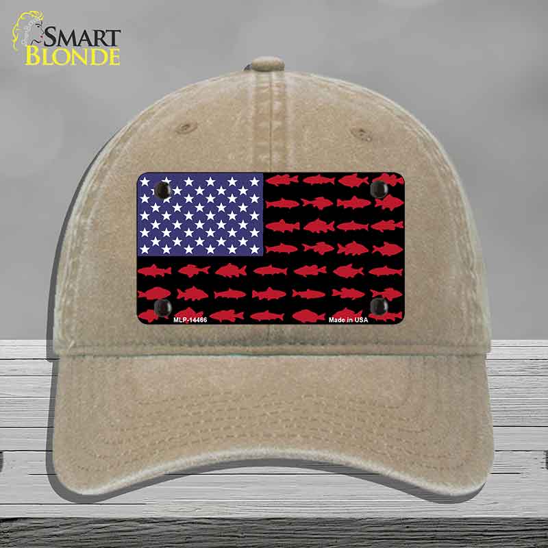 Fishermans American Flag Novelty License Plate Hat HAT-MLP-14466