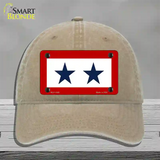 Blue Star Two Novelty License Plate Hat Unconstructed Cotton / Khaki