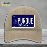 Purdue Indiana Novelty License Plate Hat Unconstructed Cotton / Khaki