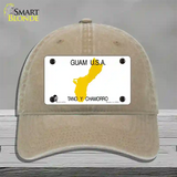 Guam State Novelty License Plate Hat Unconstructed Cotton / Khaki