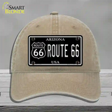 Route 66 Arizona Black Novelty License Plate Hat Unconstructed Cotton / Khaki