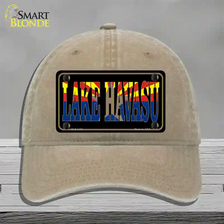 Lake Havasu Arizona Flag Novelty License Plate Hat Unconstructed Cotton / Khaki