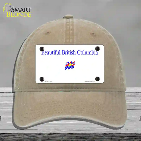 British Columbia Novelty License Plate Hat Unconstructed Cotton / Khaki