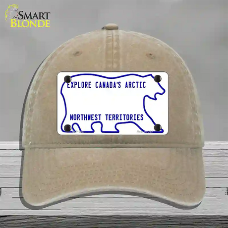 Northwest Territories Novelty License Plate Hat Unconstructed Cotton / Khaki