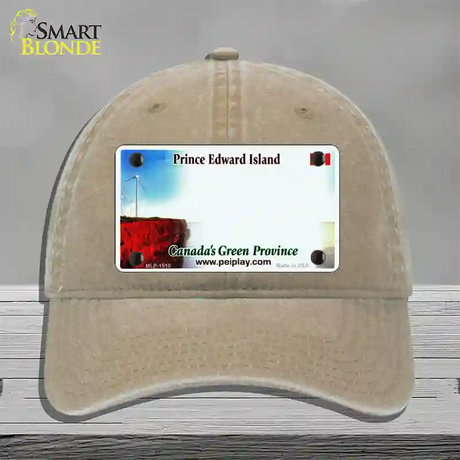 Prince Edward Island Novelty License Plate Hat Unconstructed Cotton / Khaki