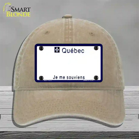 Quebec Novelty License Plate Hat Unconstructed Cotton / Khaki