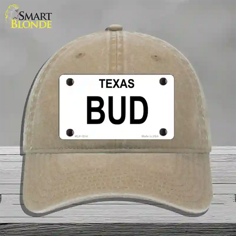 BUD Novelty License Plate Hat Unconstructed Cotton / Khaki