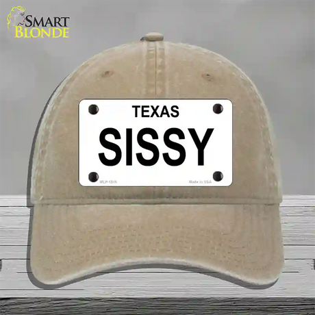 SISSY Novelty License Plate Hat Unconstructed Cotton / Khaki