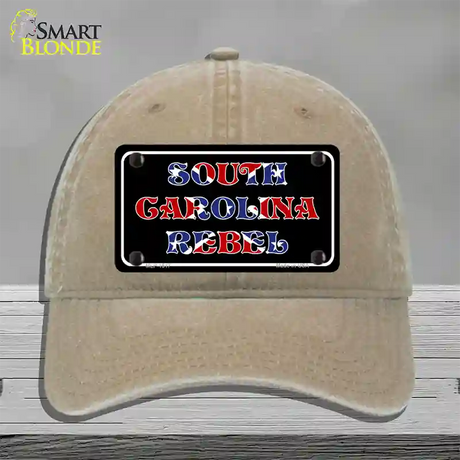 South Carolina Rebel Novelty License Plate Hat Unconstructed Cotton / Khaki