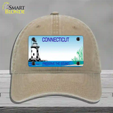 Connecticut Preserve State Blank Novelty License Plate Hat Unconstructed Cotton / Khaki