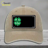 4-H Offset Novelty License Plate Hat Unconstructed Cotton / Khaki