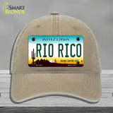 Rio Rico Arizona Novelty License Plate Hat Unconstructed Cotton / Khaki