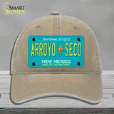 Arroyo Seco New Mexico Novelty License Plate Hat Unconstructed Cotton / Khaki