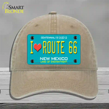 I Love Route 66 New Mexico Novelty License Plate Hat Unconstructed Cotton / Khaki