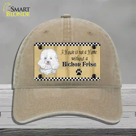 Pencil Sketch Bichon Frise Novelty License Plate Hat Unconstructed Cotton / Khaki